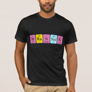 Camiseta Ropa de nombre de tabla periódica de Brannon
