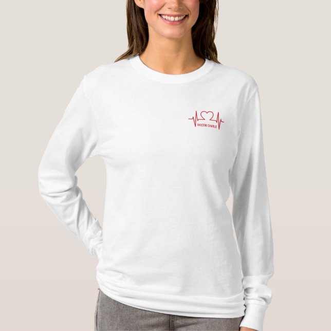 Camiseta Ropa de ocupación y nombre personalizado de Heart  (Anverso)