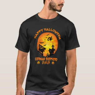 Camiseta ropa de papá de Halloween pastor alemán Papá feliz
