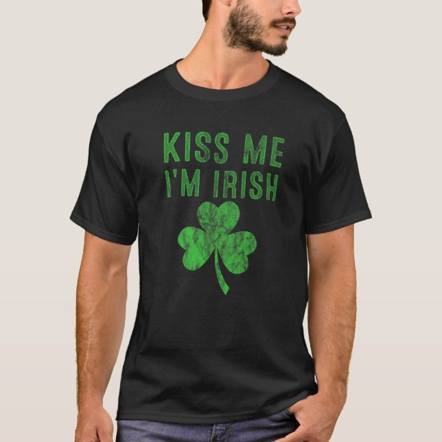 Camiseta Ropa de patronos para mujeres Shamrock me besa, so (Anverso)