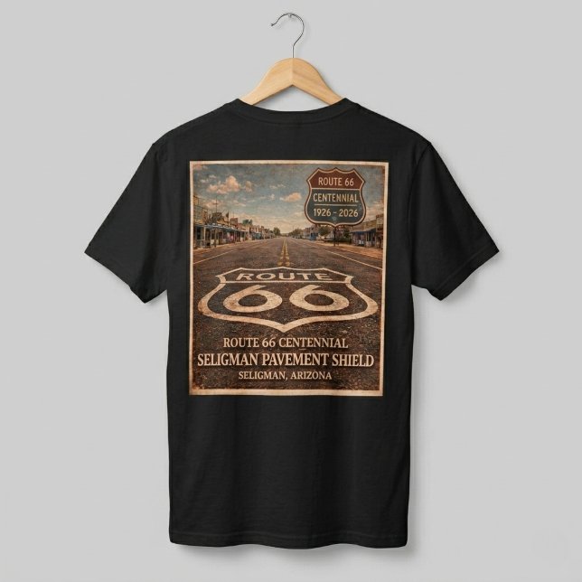 Camiseta Ropa de pavimento Seligman Centenario Ruta 66 (Subido por el creador)