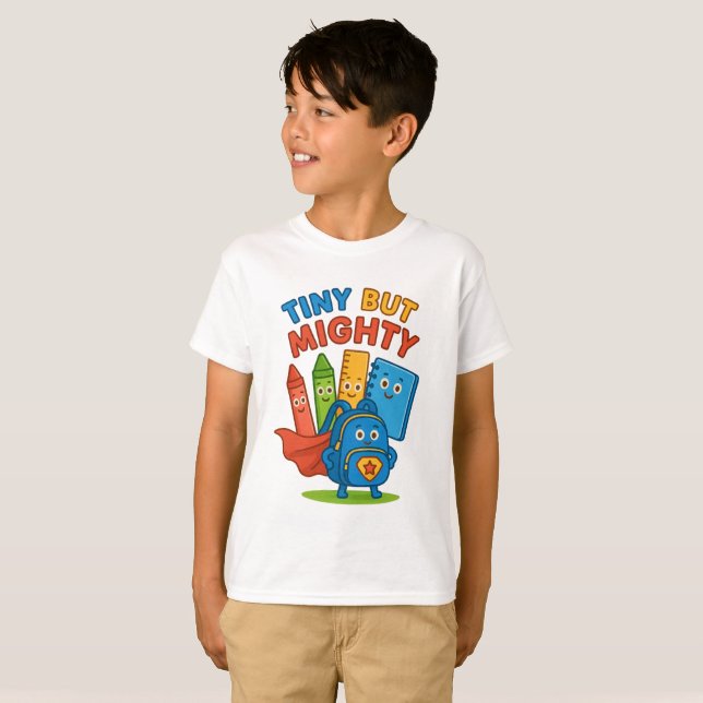 Camiseta Ropa de personalizable | PEQUEÑO PERO MIGHTY (Anverso completo)