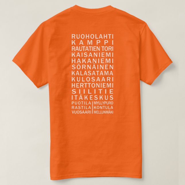 Camiseta Ropa de personalizado del Metro de Helsinki (Reverso del diseño)
