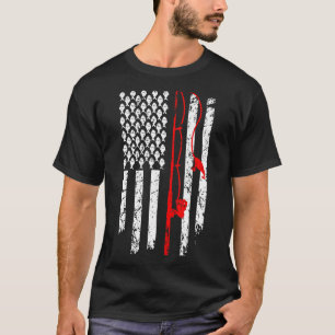Camiseta Ropa de Pesca Vintage Bandera Americana Pesca de L