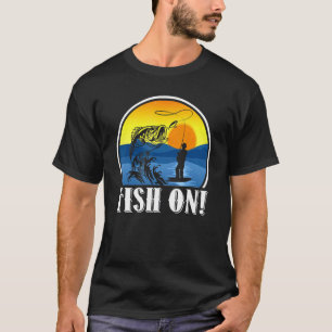 Camiseta Ropa de pescador de lubina vintage Fish On Bass Fi