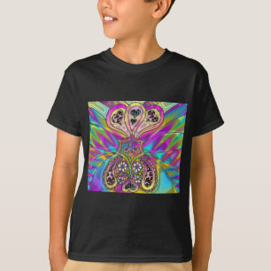 Camiseta Ropa de regalos de flores corazones psicodélicos r