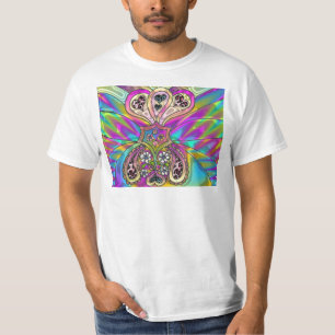 Camiseta Ropa de regalos de flores corazones psicodélicos r