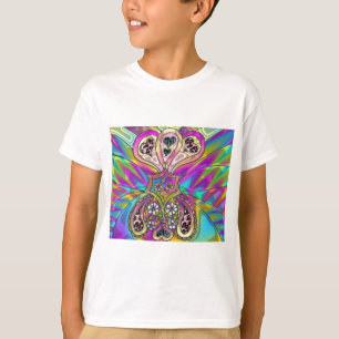 Camiseta Ropa de regalos de flores corazones psicodélicos r