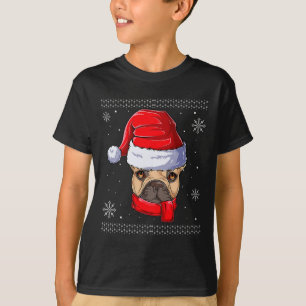 Camiseta Ropa de Santa Claus para Bulldog Francés 