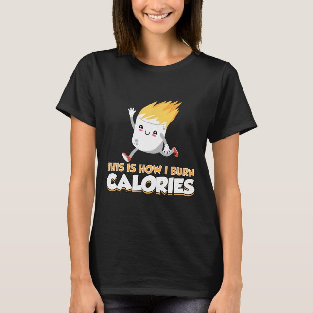 Camiseta Ropa de S'mores de Malvavisco Adorable Cómo Quemo  (Anverso)