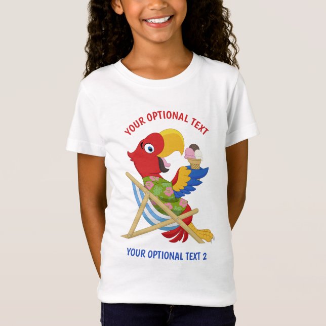 Camiseta Ropa de texto de Beach Macaw personalizado (Anverso)