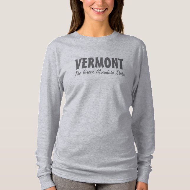 Camiseta Ropa de texto VERMONT personalizado (Anverso)