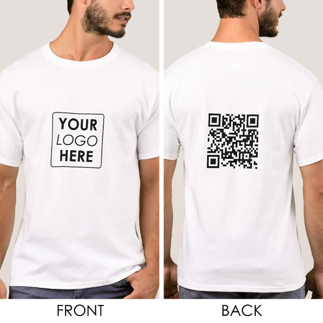 Camiseta Ropa de trabajo moderna para empleados con logotip (Business Logo QR Code Modern Employee Workwear T-Shirt)