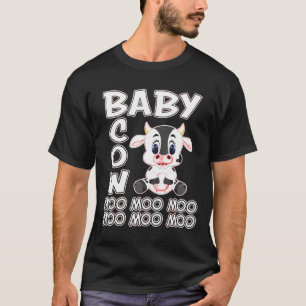 Camiseta Ropa de vaca bebé Muu Muu Muu Rosado Lindo Para Ni