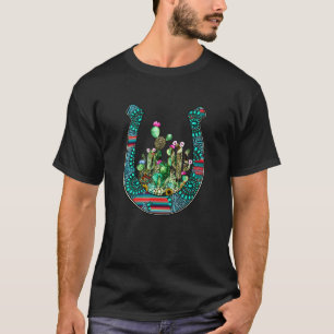 Camiseta Ropa de vaquero con cactus, girasol y herradura