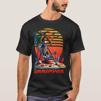 Camiseta Ropa de verano de Halloween de esqueleto de Summer