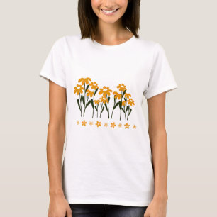 Camiseta Ropa de verano para mujeres con margaritas amarill