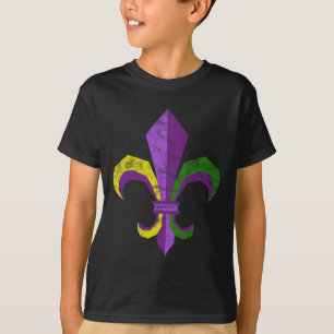 Camiseta Ropa de vestuario de Mardi Gras - Fleur De Lis Vin