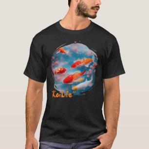 Camiseta ropa de vida de pez koi en el pescado japonés, sus