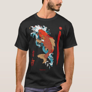 Camiseta ropa de vida de pez koi en el pescado japonés, sus