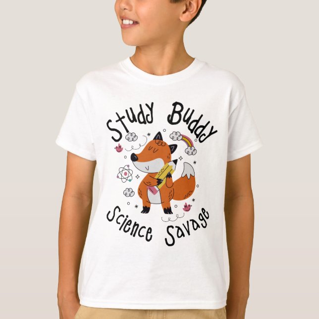 Camiseta ropa de vuelta al cole, study budd ciencia salvaje (Anverso)