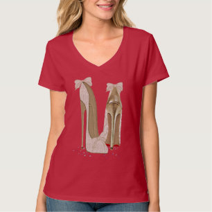 Camiseta Ropa del arte de los tacones altos del estilete de
