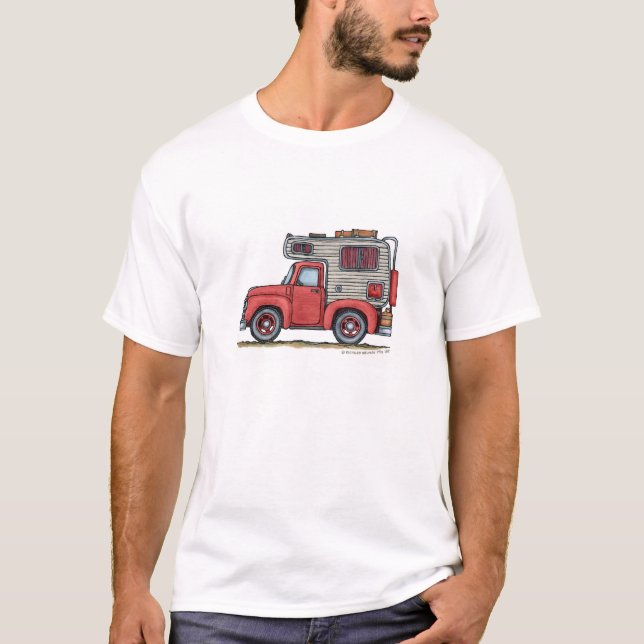Camiseta Ropa del campista rv de la camioneta pickup (Anverso)