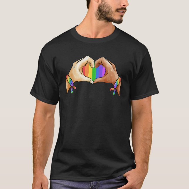 Camiseta Ropa del Orgullo Gay Bandera Arcoiris LGBT Camiset (Anverso)