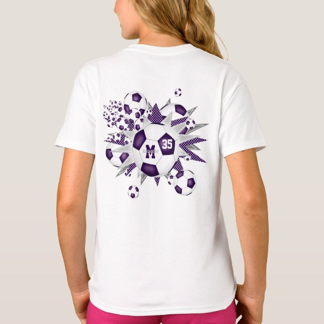 Camiseta ropa deportiva balones de fútbol estrellas su blan (Reverso)