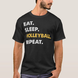 Camiseta Ropa divertida de voleibol Come Duerme Voleibol Re