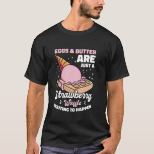 Camiseta Ropa Divertida De Waffle Para Niños O Niñas Fresa