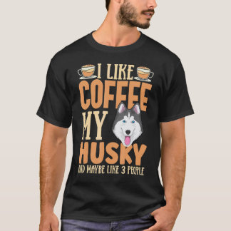 Camiseta Ropa divertida para perros Husky adictos al café p