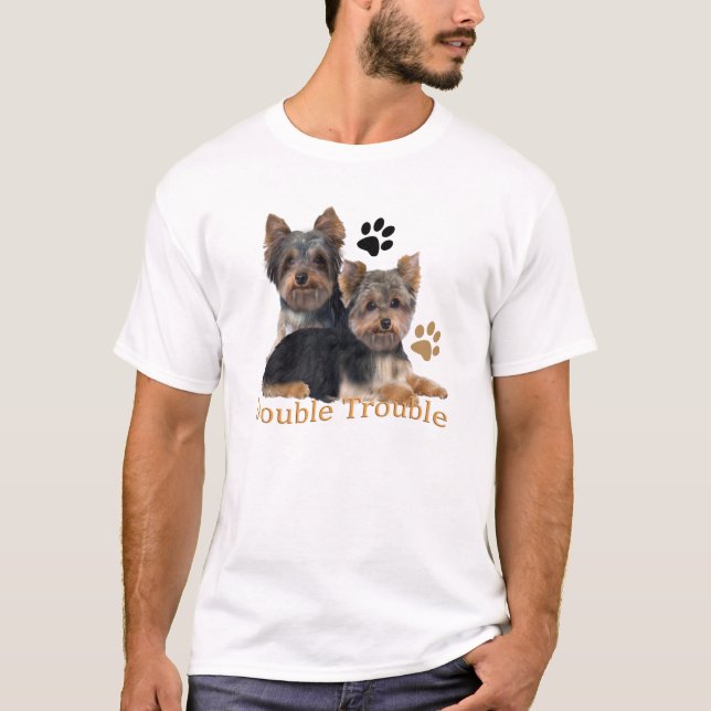 Camiseta Ropa doble del problema de Yorkshire Terrier (Anverso)