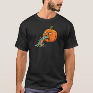 Camiseta Ropa Espeluznante Arcoíris de Calabaza Vomitando M
