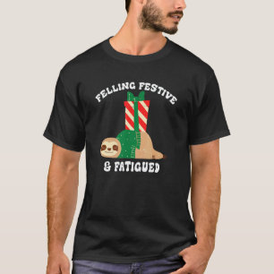 Camiseta Ropa Festiva y Cansada Sentimiento Feliz Navidad