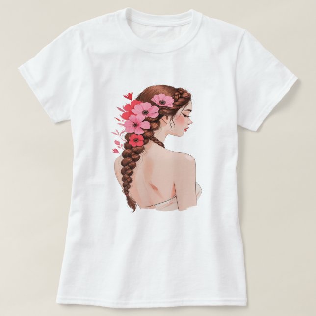 Camiseta Ropa floral romántica con Rosas (Diseño del anverso)