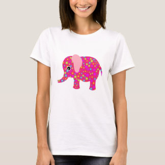 Camiseta Ropa floral rosada del elefante