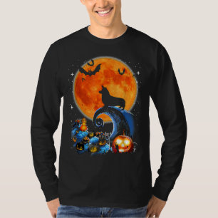 Camiseta Ropa Halloween de calabaza de perro de Corgi Moon