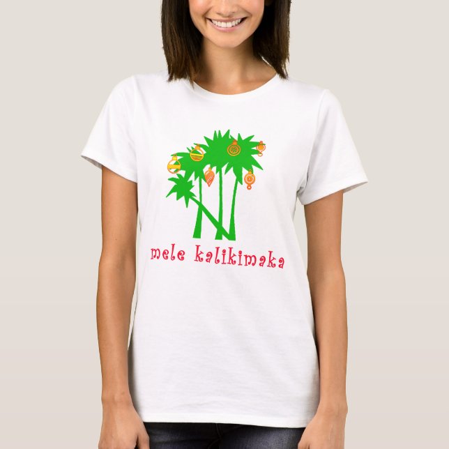 Camiseta Ropa hawaiana del navidad de Mele Kalikimaka (Anverso)