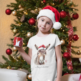 Camiseta Ropa infantil de Navidad con burro lindo