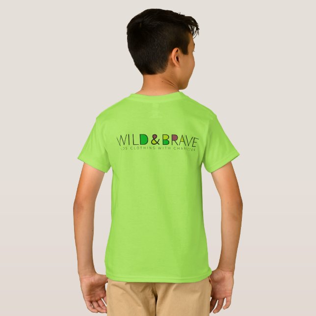 Camiseta Ropa infantil, salvaje y valiente (Reverso completo)