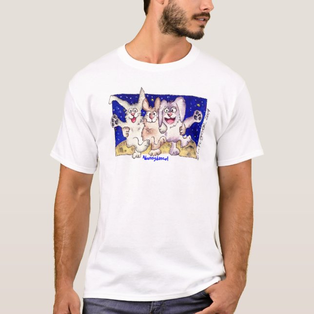 Camiseta Ropa linda de los conejitos de la luna del conejo (Anverso)
