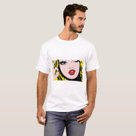 Camiseta Ropa masculina - Chica de historietas arte pop O-K