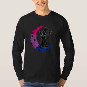 Camiseta Ropa negra de gato Bisexual de espacio en la luna
