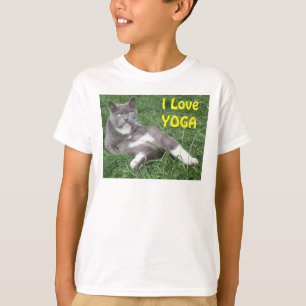 Camiseta Ropa Niños Gato Amo Yoga