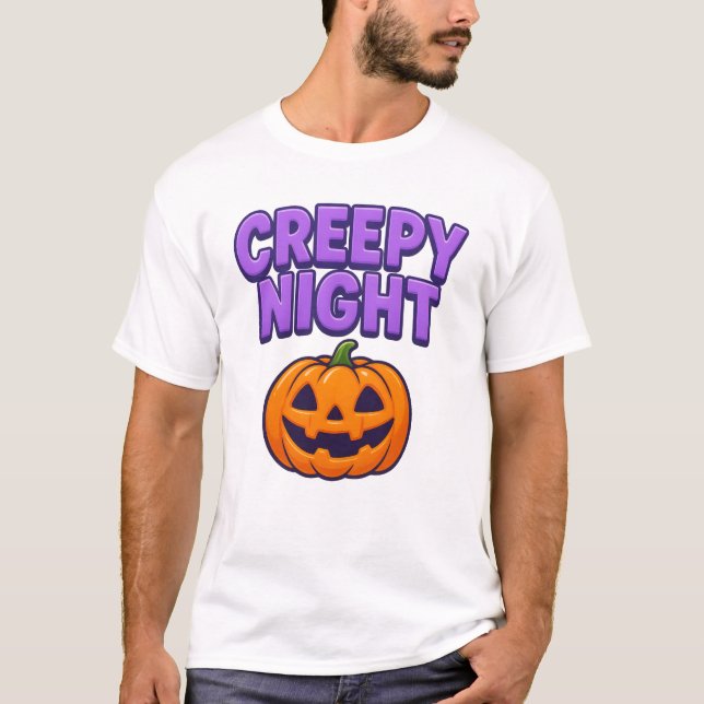 Camiseta Ropa nocturna espeluznante de Halloween Cute Unise (Anverso)