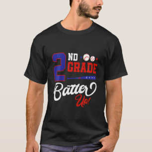 Camiseta Ropa para niños de 2do grado Batter Up Baseball pa