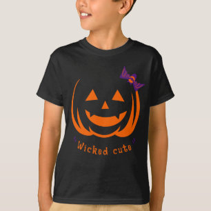 Camiseta Ropa perezosa de calabaza de Halloween arco lindo
