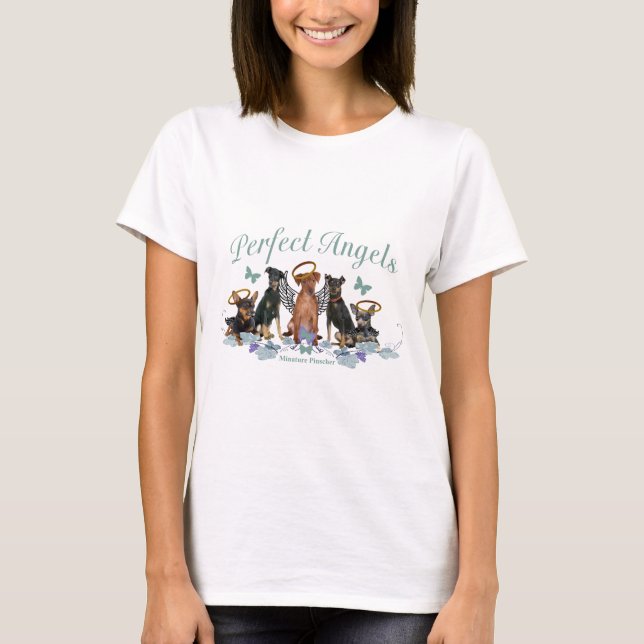 Camiseta Ropa perfecta del ángel del Pinscher miniatura (Anverso)