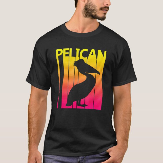 Camiseta Ropa retro de pájaro pelícano (Anverso)